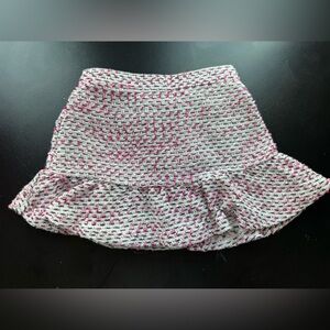 Janie and jack Pink and White Knit Skirt with Bow Detail